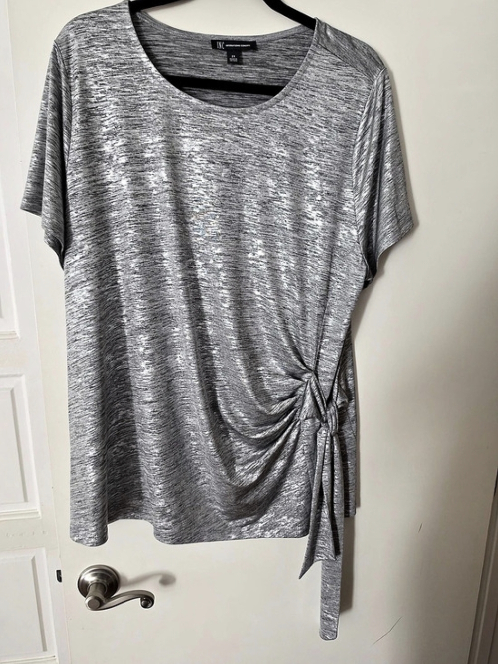INC International Concepts Gray Ruched Tunic Size 2X Like New